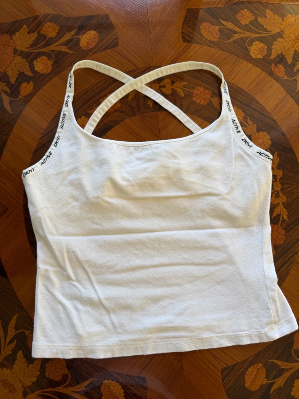 DKNYC White Crisscross Strap Tank Top